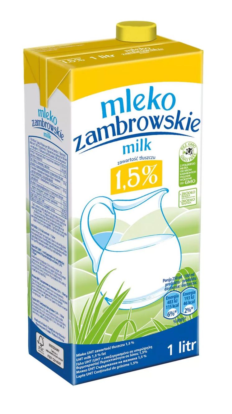 MLEKO UHT ZAMBROWSKIE 1,5% 1L
