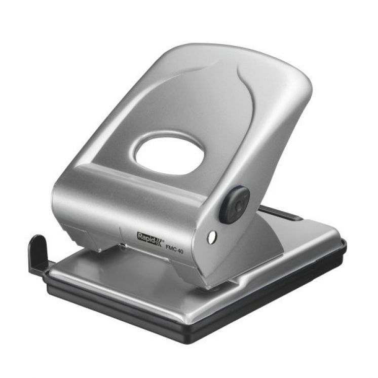 Dziurkacz RAPID metalowy duży FMC40 40 kartek srebrny
