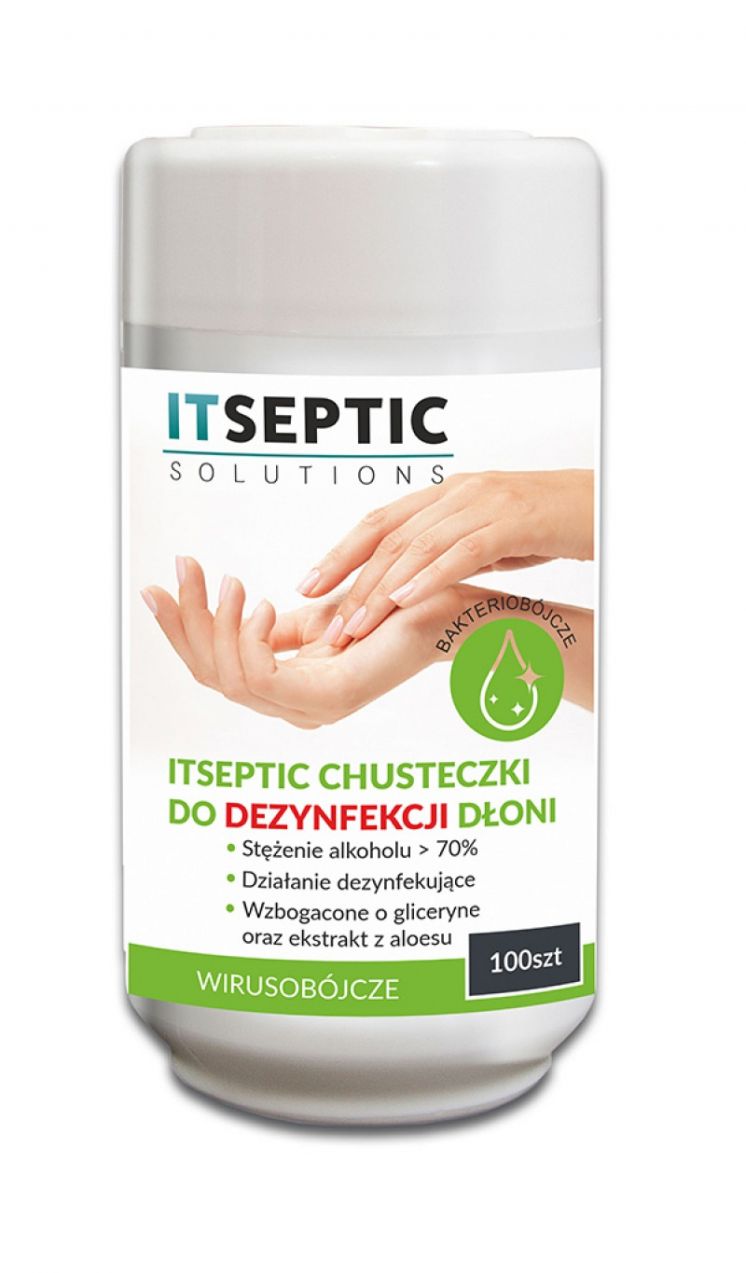 CHUSTECZKI DO DEZYNFEKCJI DŁONI ITSEPTIC MAŁA TUBA 100SZT.