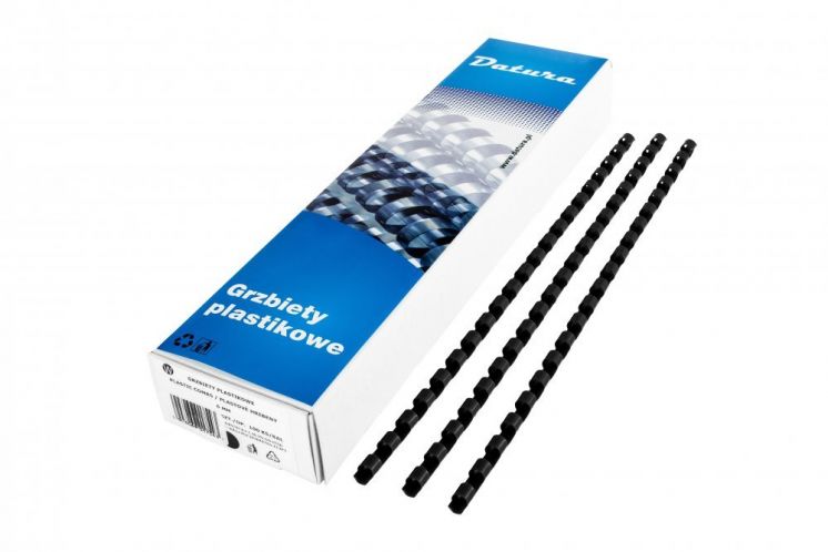 Grzbiety plastikowe datura 12,5mm czarne (100)