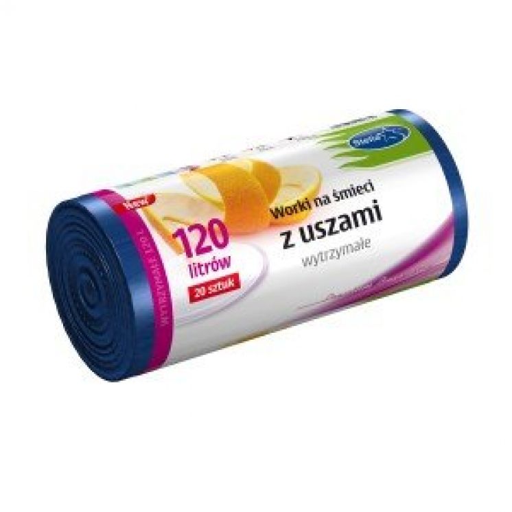 Worki na śmieci z USZAMI WYTRZYMAŁE STELLA 120L A&#039;20 NIEBIESKIE