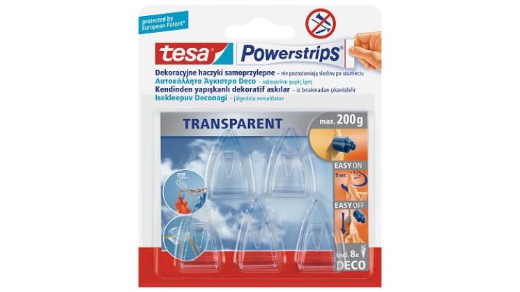Plastry samoprzylepne 8szt.+Haczyki5szt.TESA Powerstrips Deco 58900-00017-0
