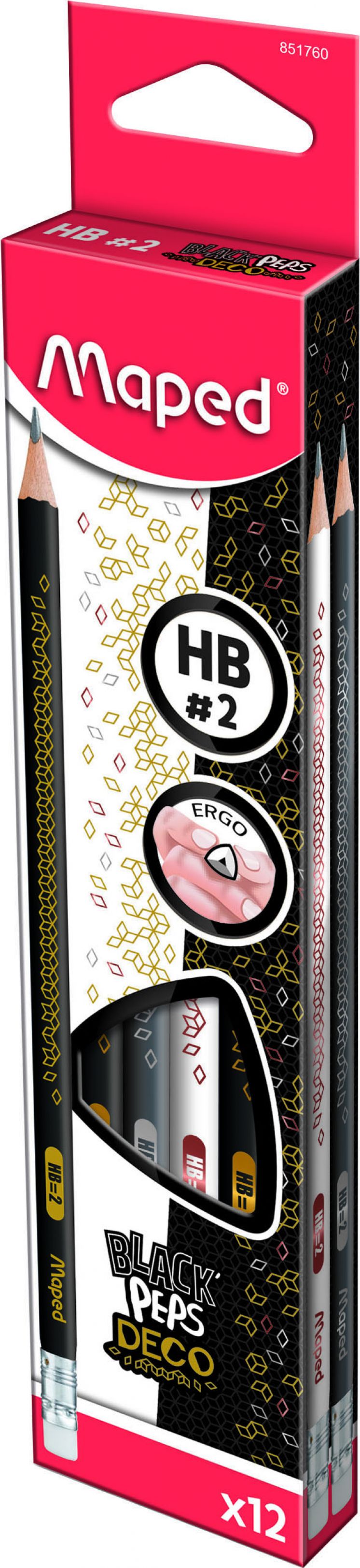Ołówek z gumką BLACKPEPS DECO HB Maped 851760