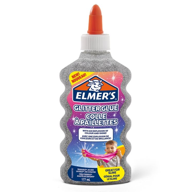 klej brokatowy Elmers srebrny, zmywalny i przyjazny dzieciom, 177ml, 2077255 (X)
