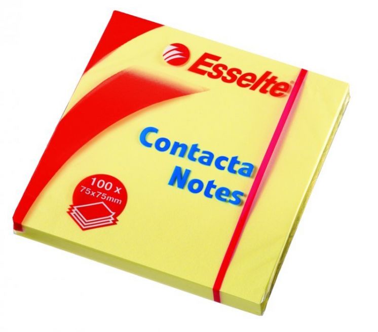 Bloczek samoprzylepny ESSELTE contacta 75x75 Żółty 100k