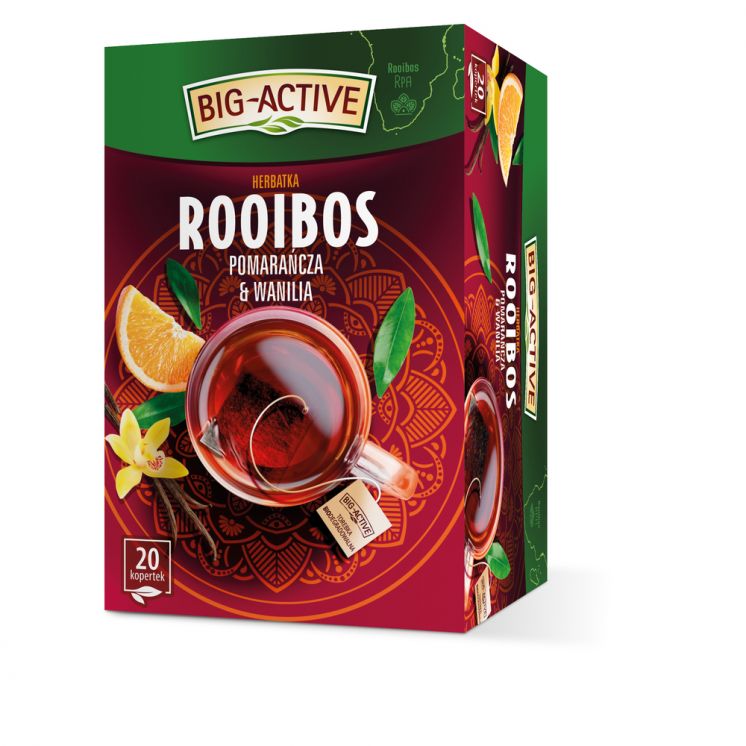 BIG ACTIVE HERBATA ROOIBOS POMARAŃCZA I WANILIA 20K