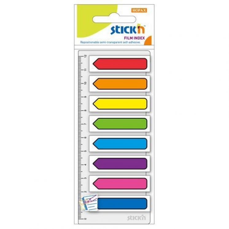 Zakładki Indeksujące stick&#039;n strzałki 45x12mm 8x15szt.