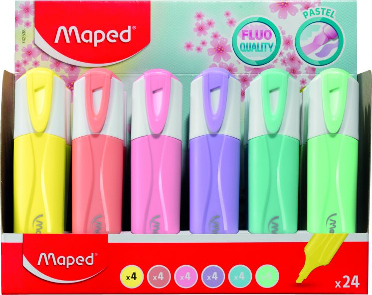 Zakreślacz FLUO PEPS PASTEL mix (24) display 742538
