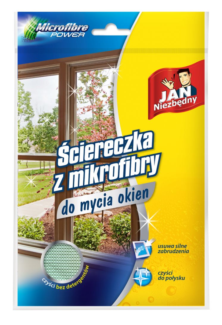 ŚCIERKA Z MIKROFIBRY JAN NIEZBĘDNY DO MYCIA OKIEN