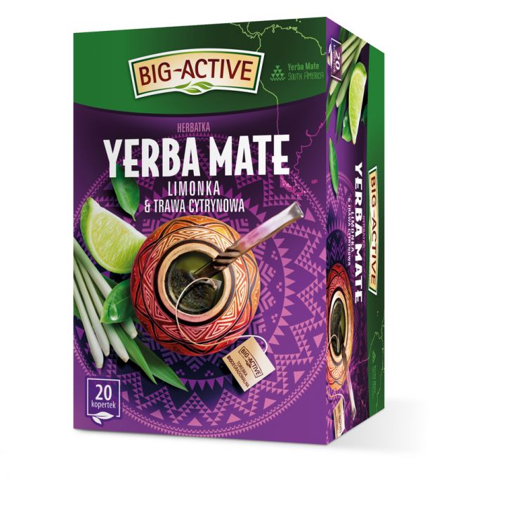 BIG ACTIVE HERBATA YERBA MATE LIMONKA I TRAWA CYTRYNOWA 20K