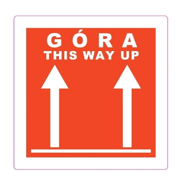 NAKLEJKA &quot;GÓRA THIS WAY UP&quot; 100X100MM /100SZT./