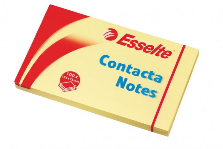 Bloczek samoprzylepny ESSELTE contacta 75x125 Żółty 100k