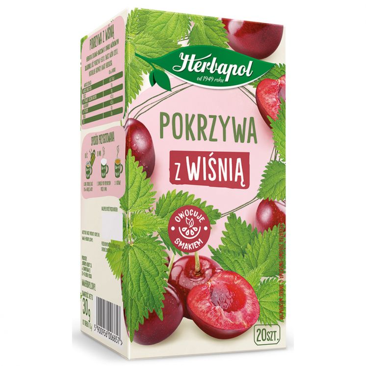 HERBAPOL HERBATA ZIOŁOWA POKRZYWA Z WIŚNIĄ 20TB