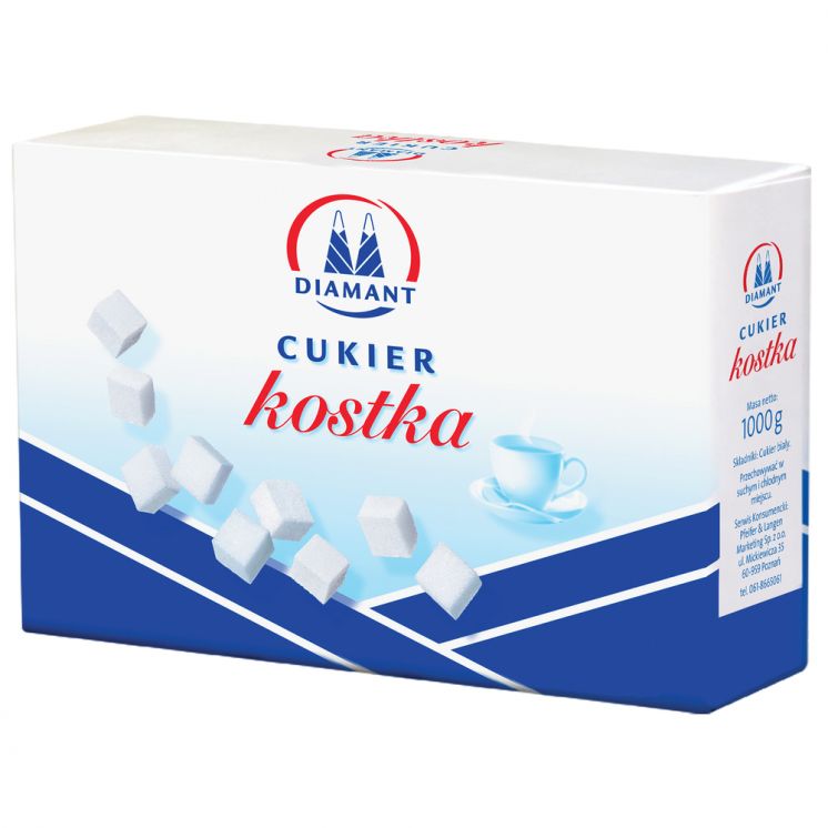 CUKIER BIAŁY DIAMANT KOSTKA 1KG