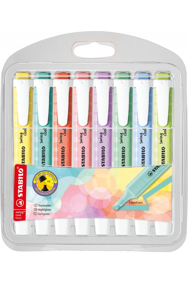 Zakreślacz STABILO swing cool pastel etui 8 szt.