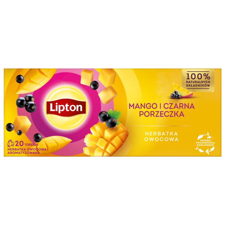 HERBATA LIPTON FRUIT MANGO I CZARNA PORZECZKA 20TB