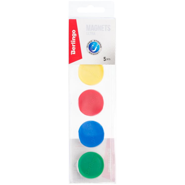 Magnes do tablic wzmocniony Berlingo &quot;Ultra&quot; 30mm, 5 szt.
