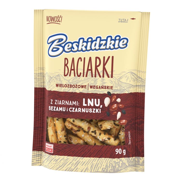 BESKIDZKIE BACIARKI Z ZIARNAMI LNU, SEZAMU I CZARNUSZKI 90G