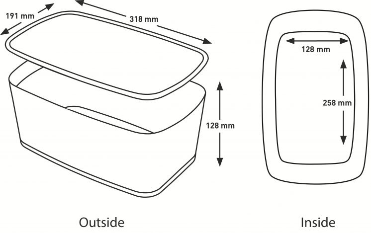 Pojemnik MyBox mały z pokrywką, biało-fioletowy 52291062
