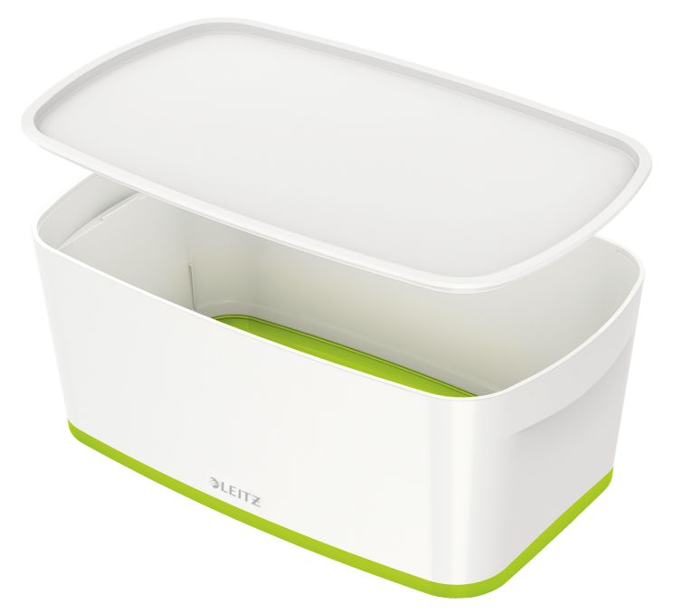 Pojemnik MyBox mały z pokrywką, biało-zielony 52291054