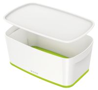 Pojemnik MyBox mały z pokrywką, biało-zielony 52291054