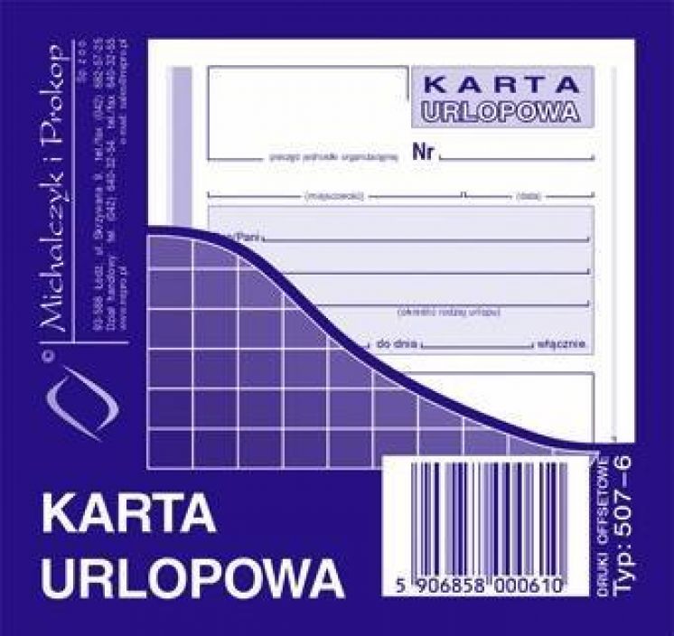 Karta urlopowa MICHALCZYK I PROKOP 2/3 A6