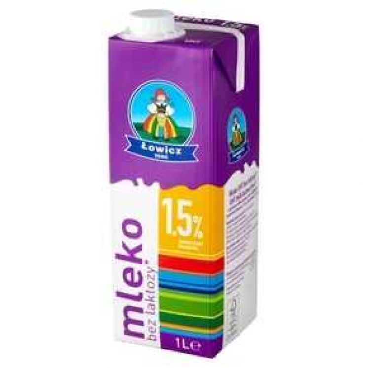 MLEKO BEZ LAKTOZY ŁOWICZ 1,5% 1L
