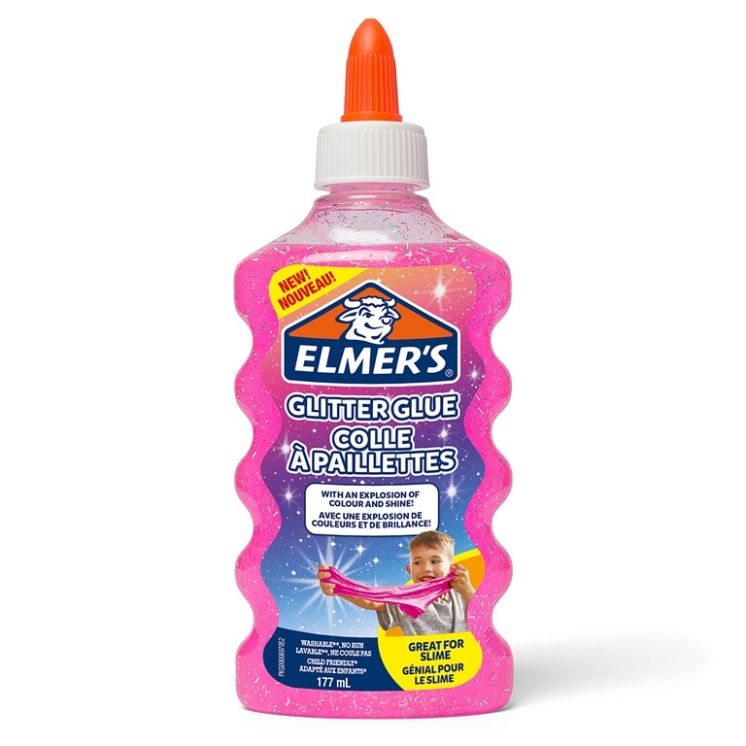 klej brokatowy Elmers różowy, zmywalny i przyjazny dzieciom, 177ml, 2077249