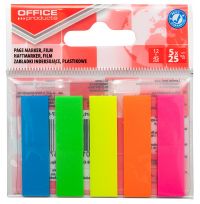 ZAKŁADKI INDEKSUJĄCE OFFICE PRODUCTS PP PASKI 12X45MM 5X25 SZTUK