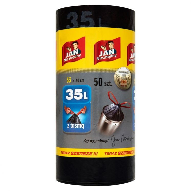 WORKI NA ŚMIECI 35L JAN NIEZBĘDNY MAGNUM PACK SUPER MOCNE Z TAŚMĄ /50/