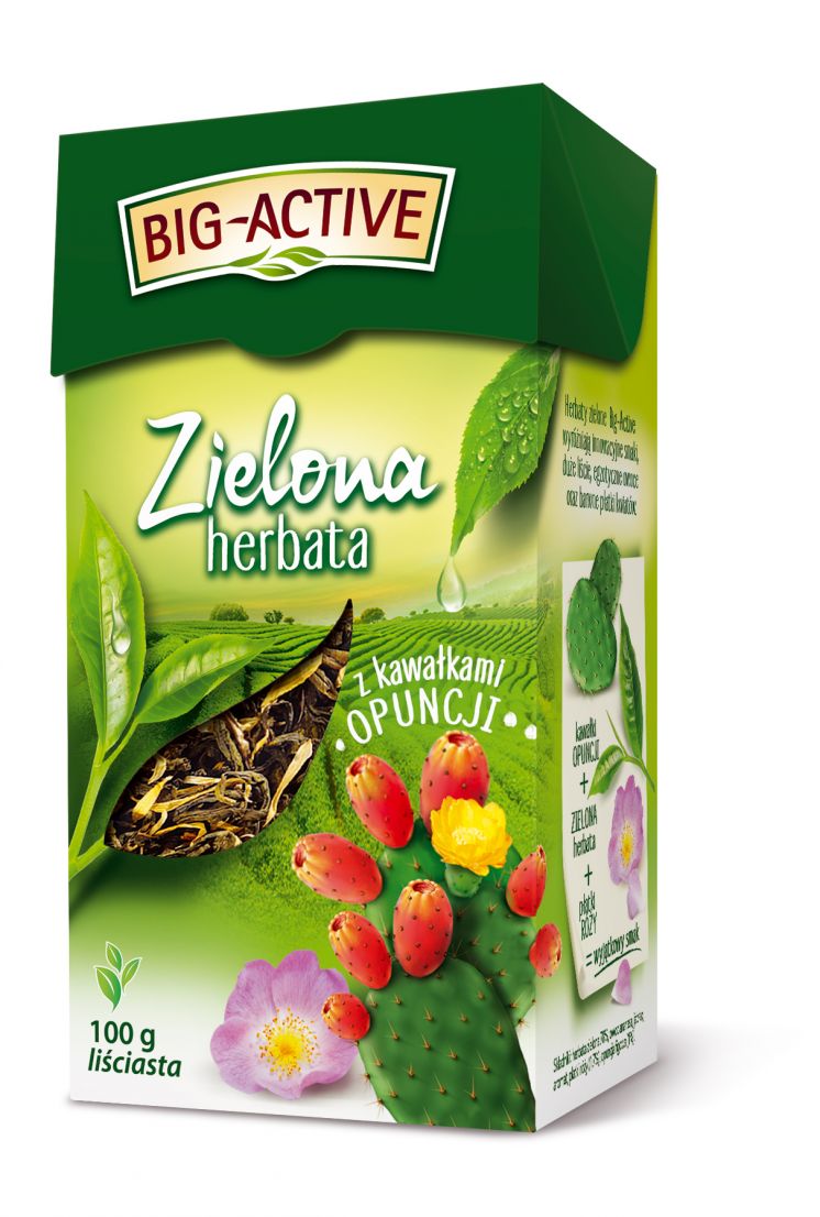 BIG ACTIVE HERBATA LIŚCIASTA ZIELONA Z OPUNCJĄ 100G