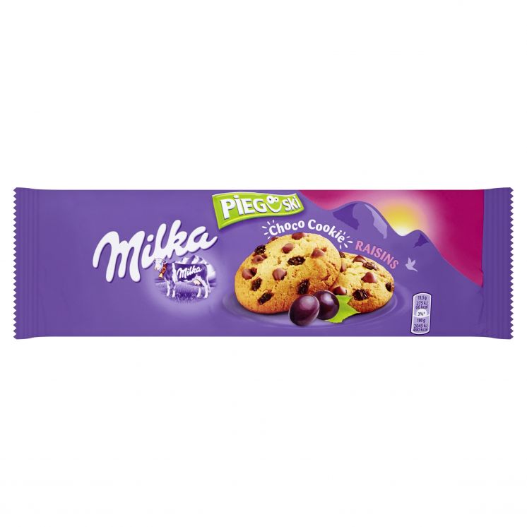 CIASTKA MILKA PIEGUSKI CZEKOLADOWE Z RODZYNKAMI 135G