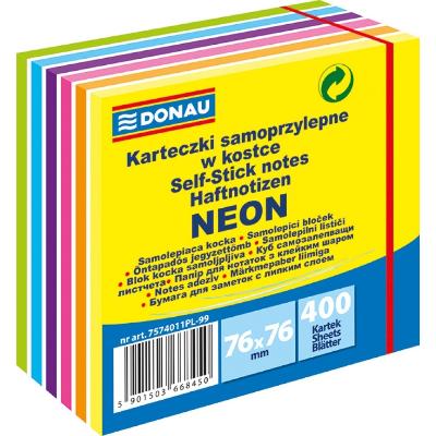 Kostka samoprzylepna DONAU 76x76mm 400 kartek neon mix kolorów