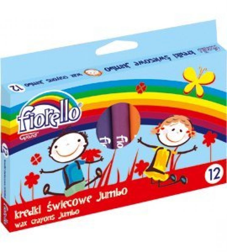 Kredki świecowe fiorello GRAND jumbo 12 kolorów