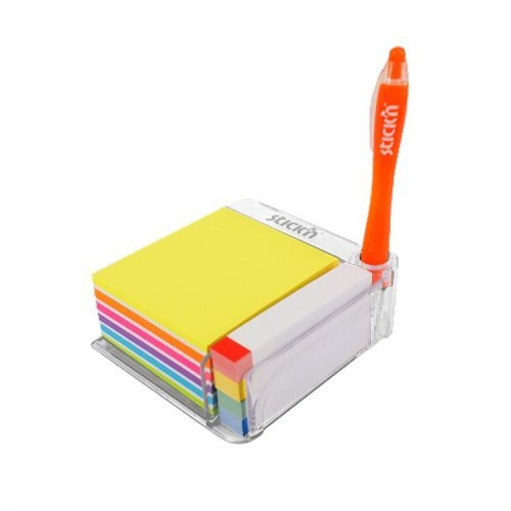 Przyborniki z notesami i zakładkami na biurko (NOTES 76X76, ZAKŁ. 76X14) Stick&#039;n
