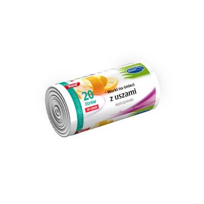 STELLA Worki na śmieci Z USZAMI WYTRZYMAŁE 20L 30szt. BIAŁE (HD-LD)