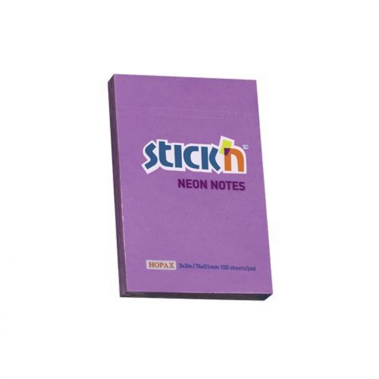 Notes Samoprzylepny 76X51mm  Fioletowy Neon (12) 21208 Stick&#039;n