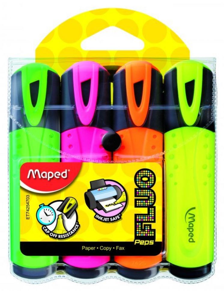 Zakreślacz maped Fluo peps zestaw 4 kolory