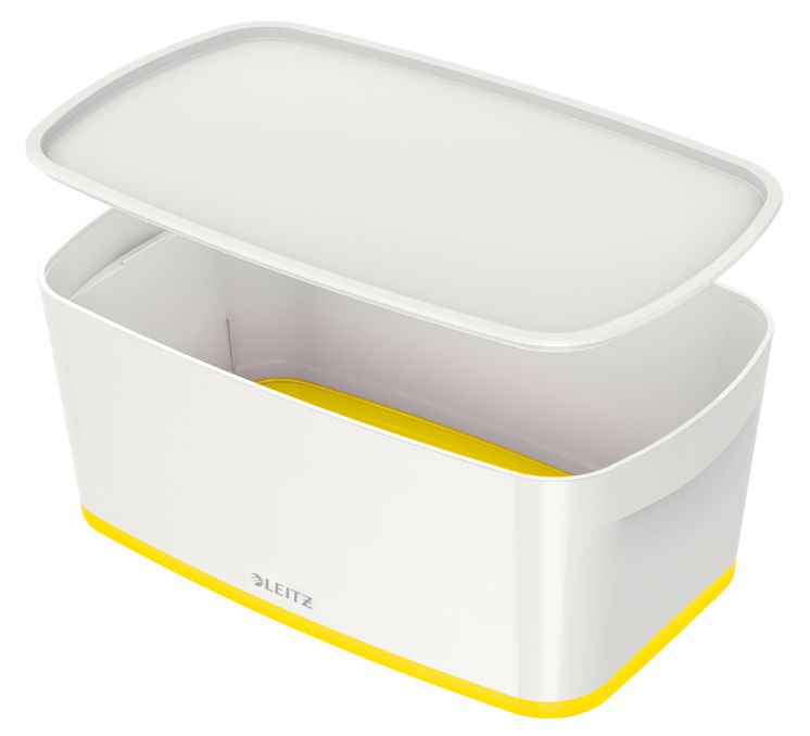 Pojemnik MyBox mały z pokrywką, biało-żółty 52291016