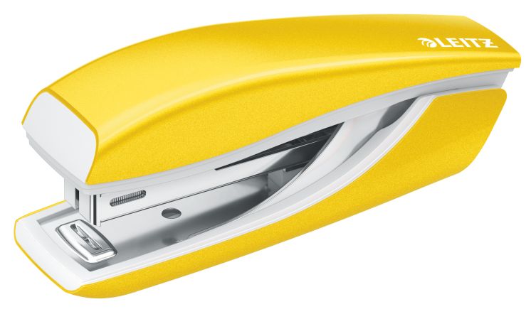 Zszywacz Mini metalowy Leitz WOW, żółty, 10 lat gwarancji, 10 kartek 55281016