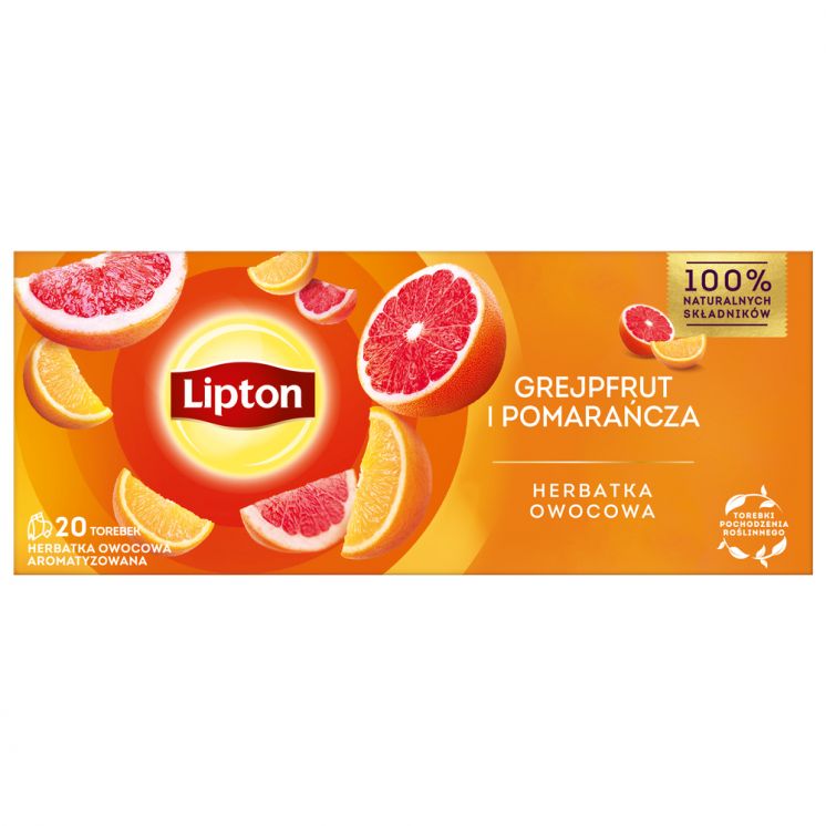 HERBATA LIPTON FRUIT GREJPFRUT I POMARAŃCZA 20TB