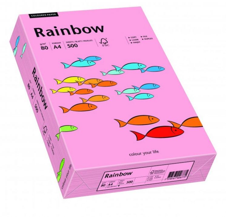 Papier kolorowy Rainbow a4 80g różowy