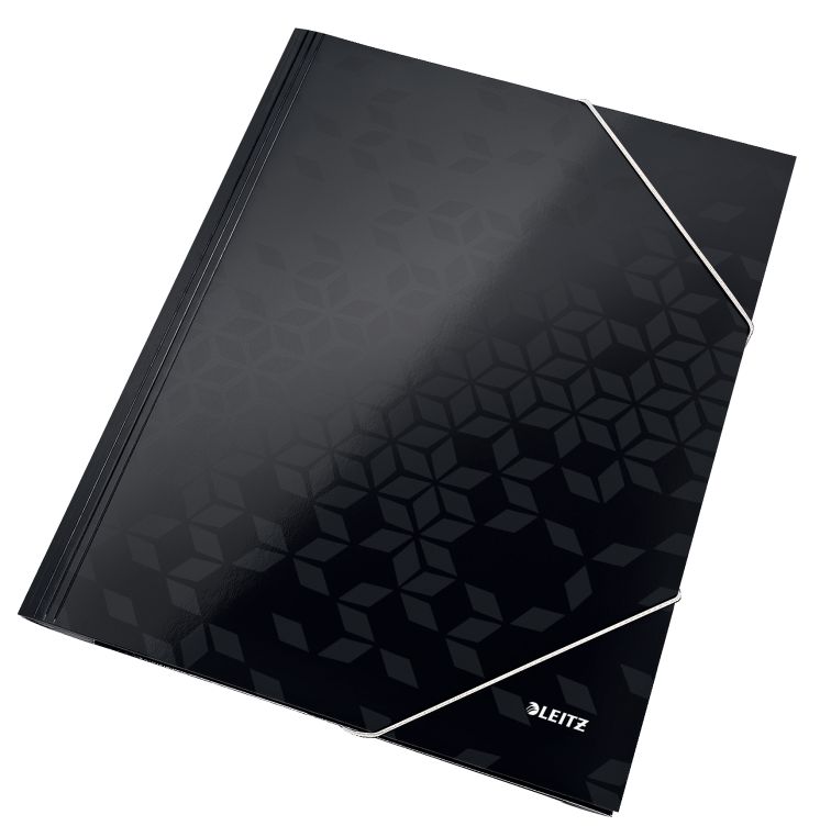 Teczka kartonowa z gumką WOW Leitz, czarna 39820095