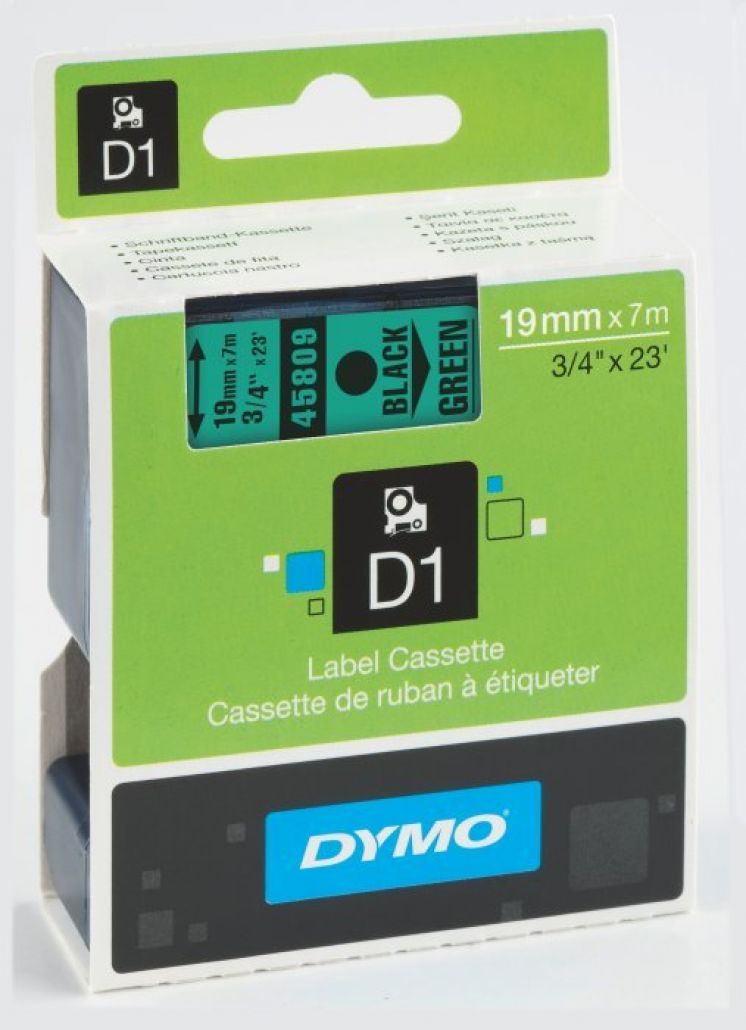 Taśma dymo d1 19mm x 7mm zielona