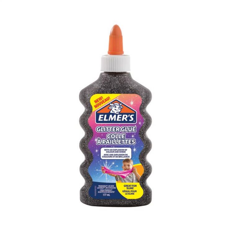 klej brokatowy Elmers PVA czarny 177ml zmywalny, 2109501