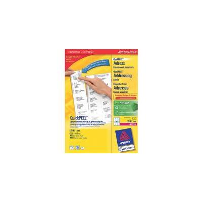 Etykiety adresowe AVERY ZWECKFORM A4, 100 ark./op., 63,5x38,1mm, białe