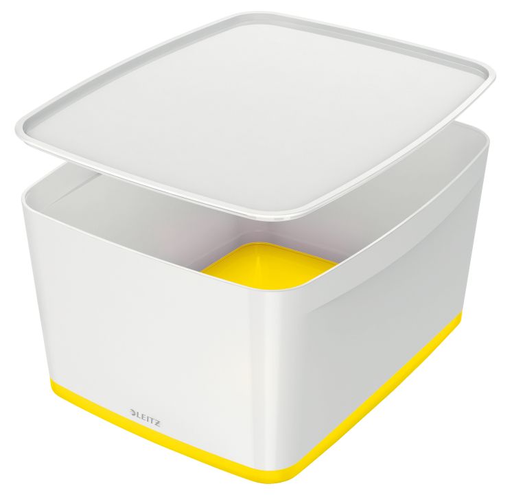 Pojemnik MyBox duży z pokrywką, biało-żółty 52161016