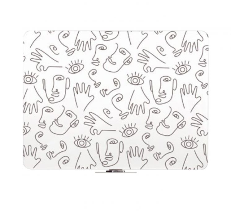 Tablica Qboard bezramowa z eleganckim czarnym wykończeniem, ceramiczna biała 150x100 cm FBQ1510P3 2X3