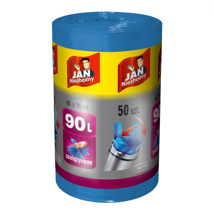 WORKI NA ŚMIECI 90L JAN NIEZBĘDNY EASY PACK MOCNE NIEBIESKIE /50/